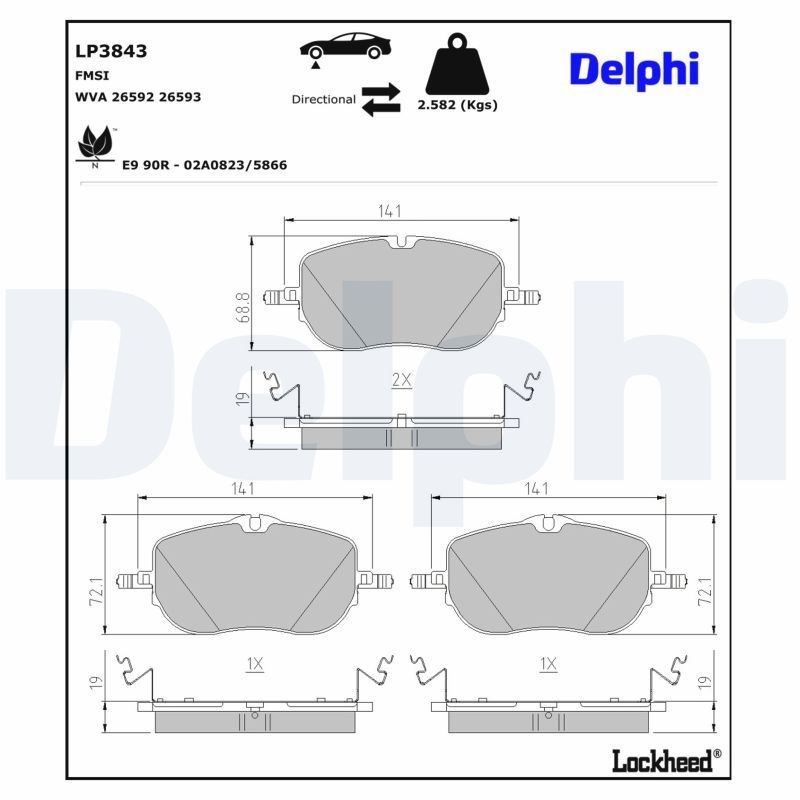 Передні тормозні колодки A0004200004 Mercedes