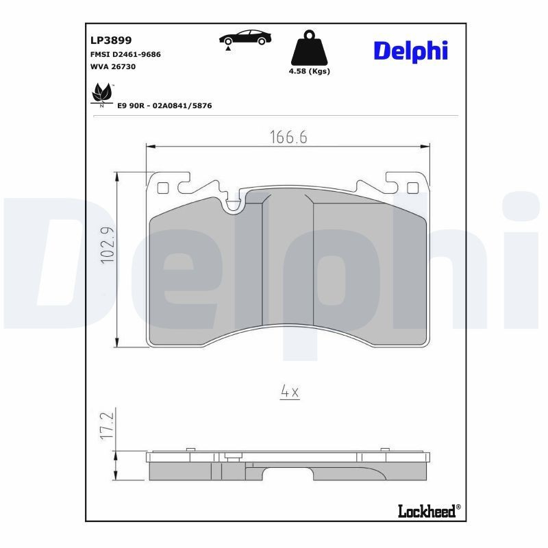 LP3899 Delphi Передні гальмівні колодки