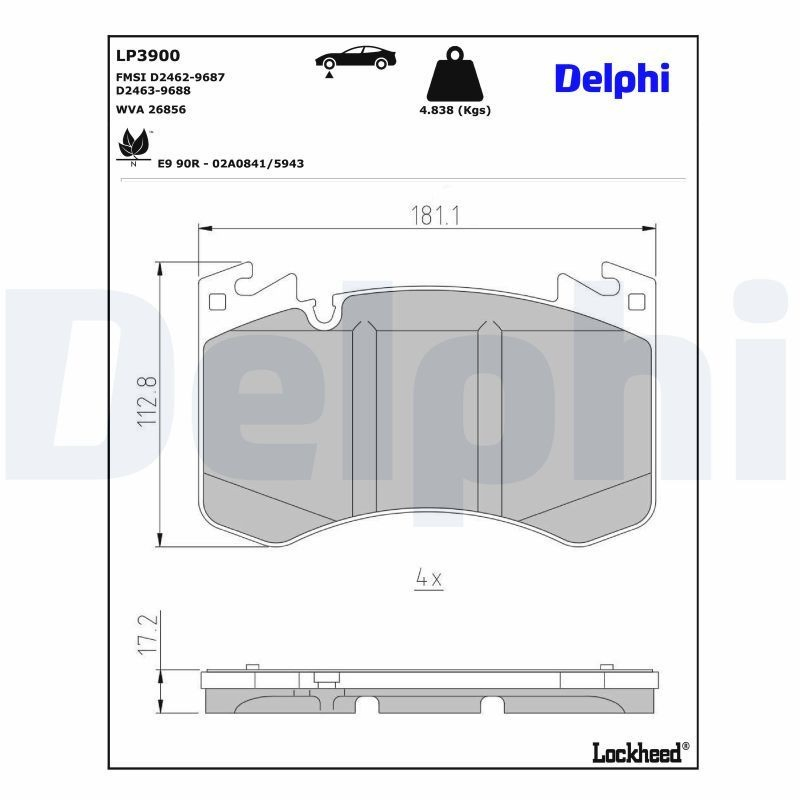 Гальмівні колодки Delphi LP3900 ціна, від 146.76 USD
