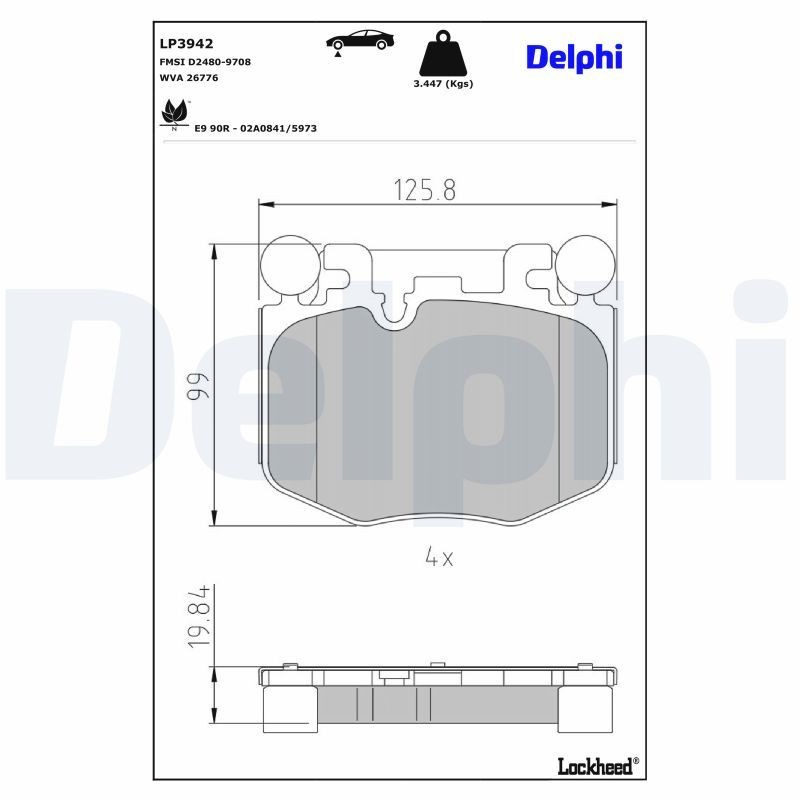 Передні тормозні колодки LP3942 Delphi