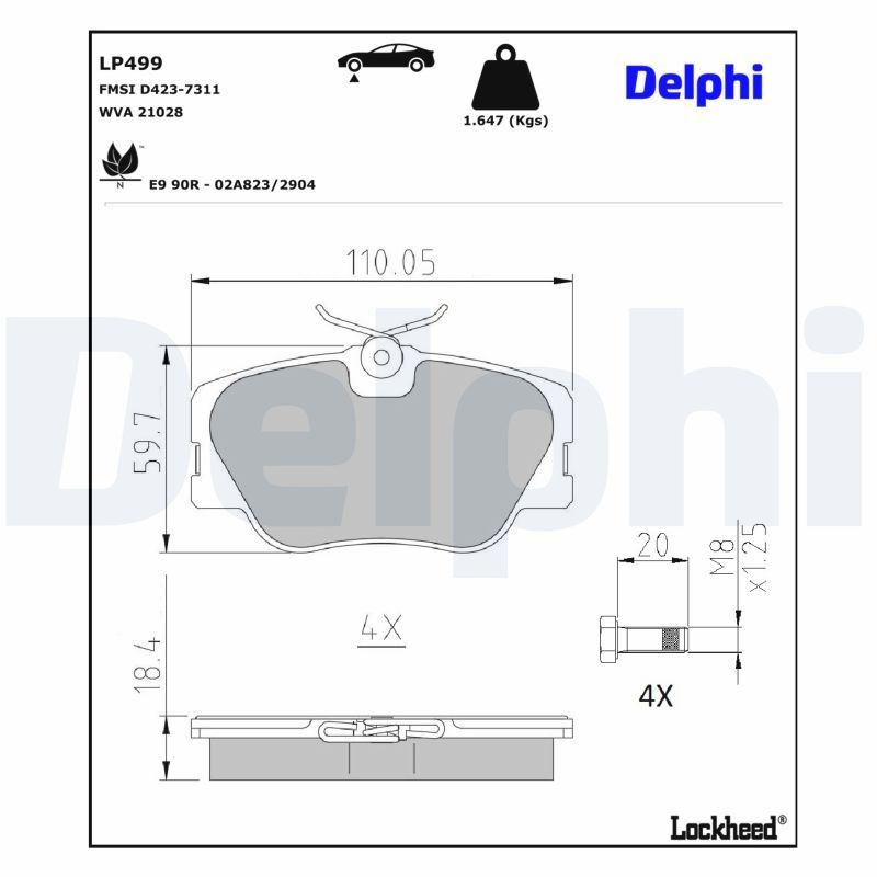 Купити LP499 Delphi Колодки гальмівні передні, дискові