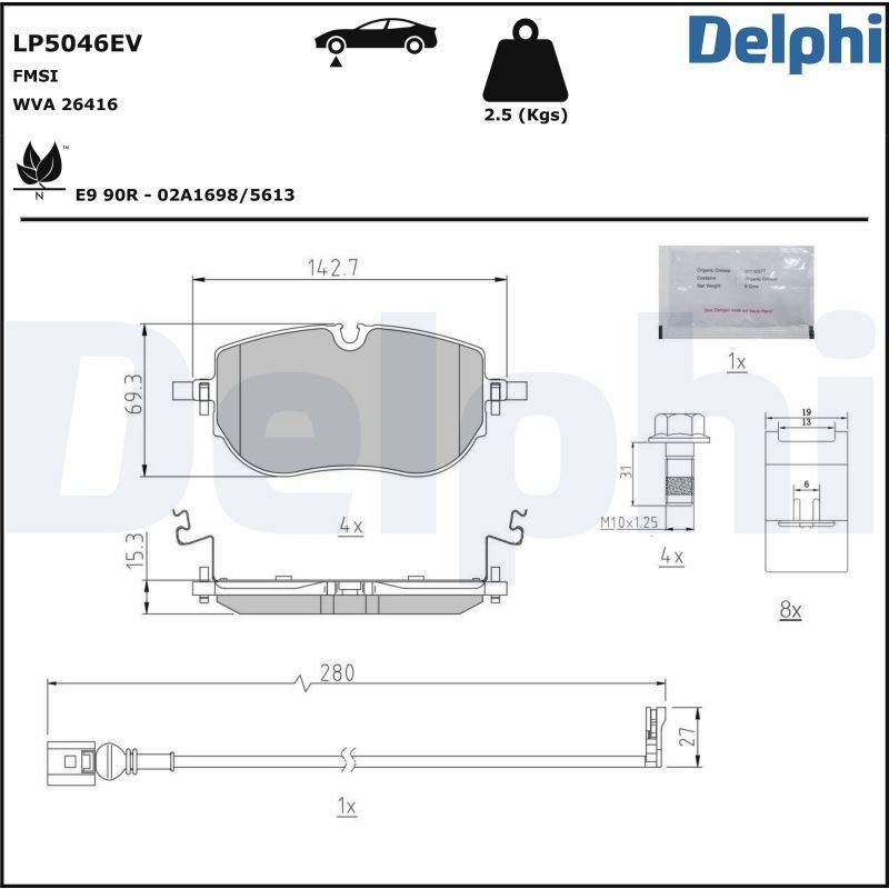 Тормозні колодки Delphi LP5046EV