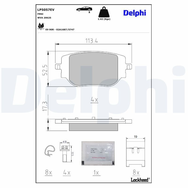 Задні гальмівні колодки LP5057EV Delphi