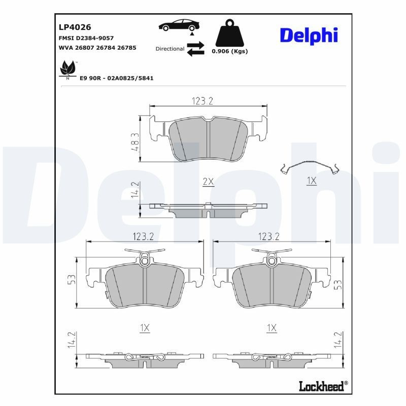 Задні гальмівні колодки LP5059EV Delphi