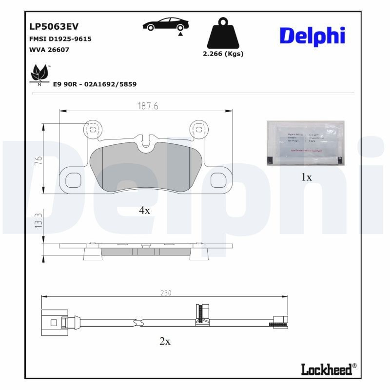 Купити LP5063EV Delphi Задні колодки