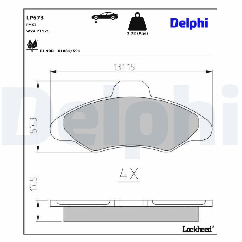 Купити LP673 Delphi Колодки гальмівні передні, дискові