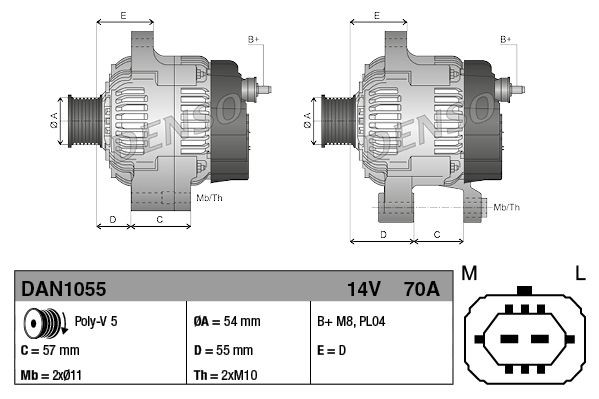 Купити DAN1055 Denso Генератор
