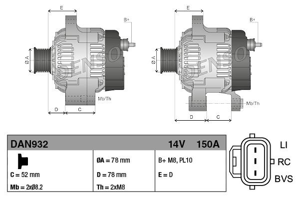 Купити DAN932 Denso Генератор