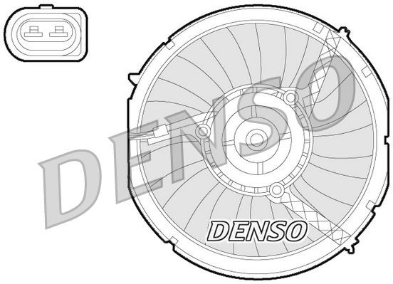 DER02003 Denso Електровентилятор кондиціонера в зборі (двигун + крильчатка)