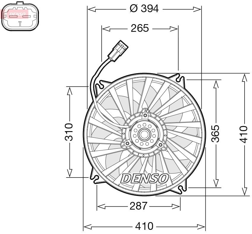 DER07012 Denso Електровентилятор радіатора