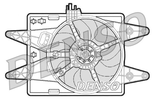 DER09022 Denso Дифузор радіатора охолодження, в зборі з мотором і крильчаткою