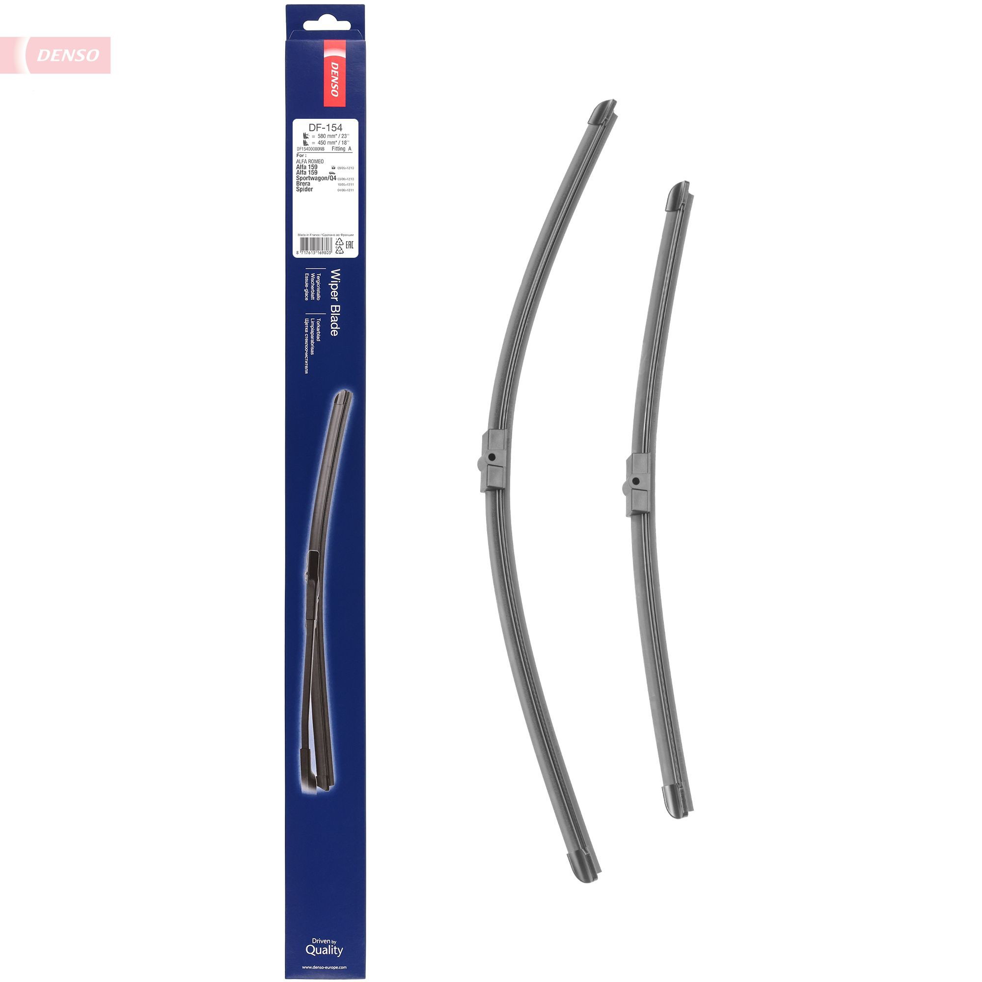 Щітка-двірник лобового скла, пасажирська Denso DF154 ціна, від 33.02 USD