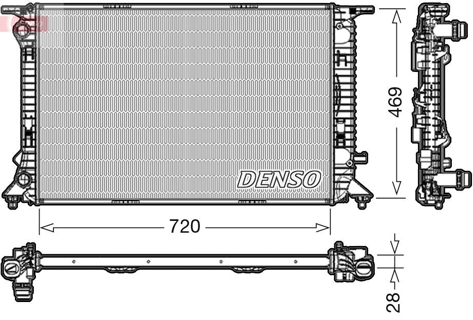 DRM02022 Denso Радіатор охолодження двигуна