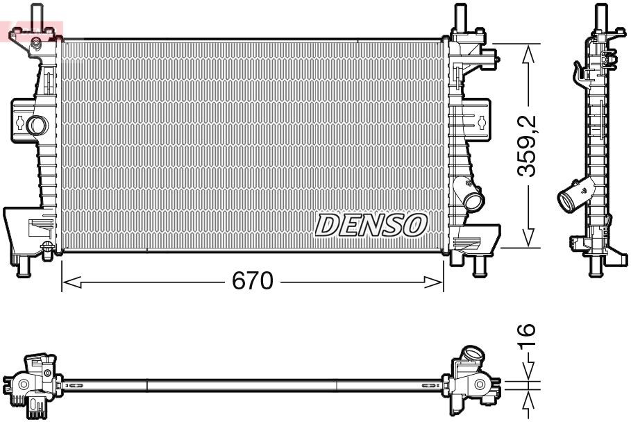 DRM10114 Denso Радіатор охолодження двигуна
