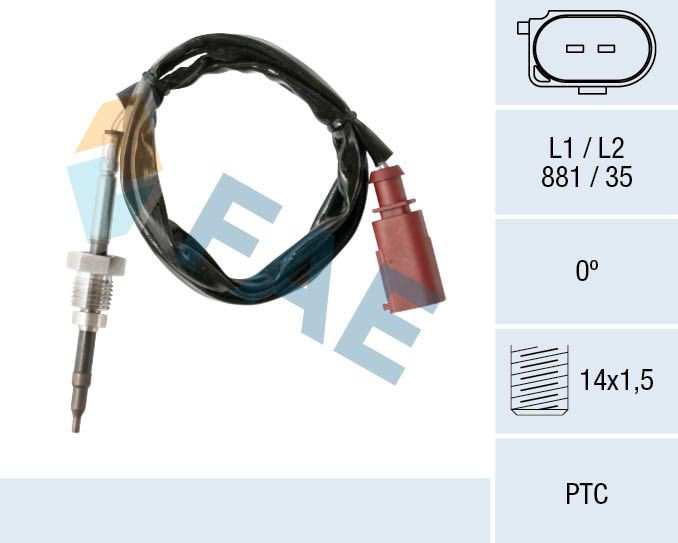 68017 FAE Датчик температури відпрацьованих газів (ВГ), перед фільтром сажі