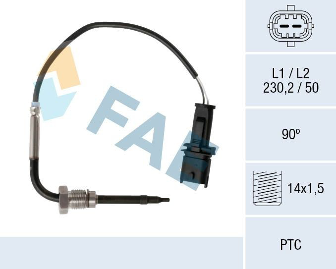 68037 FAE Датчик температури відпрацьованих газів (ВГ), фільтр сажі