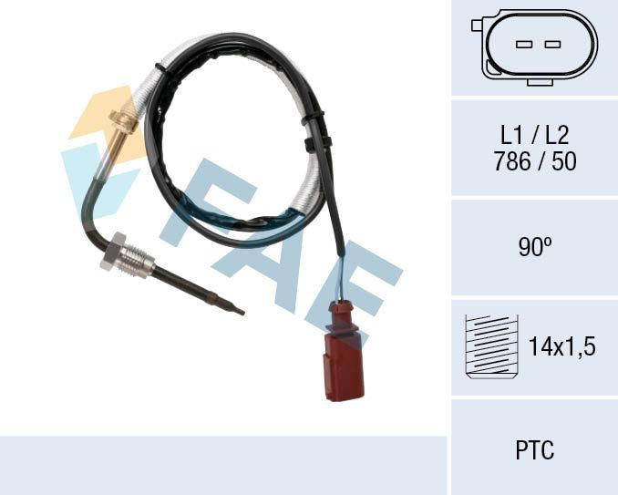 68089 FAE Датчик температури відпрацьованих газів (ВГ), перед фільтром сажі