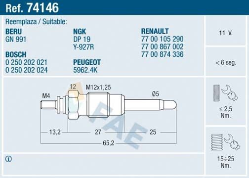 Свіча накалу Lukas LP042 ціна, від 10.55 USD