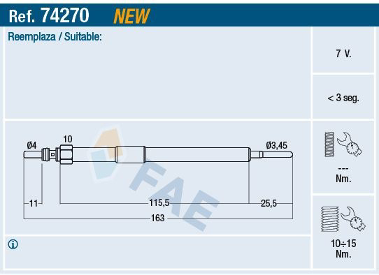 74270 FAE Свічки розжарювання