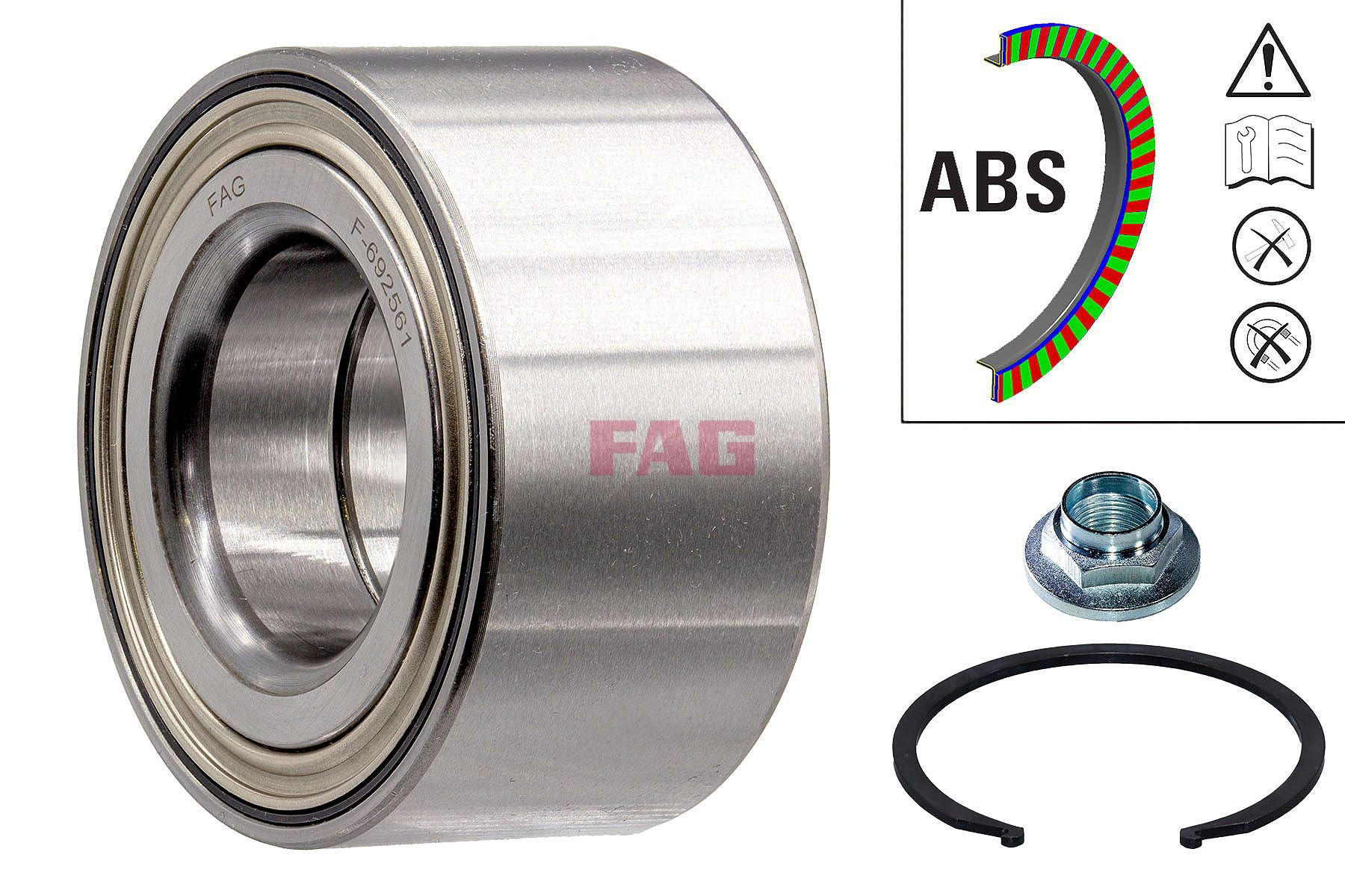 Комплект підшипник маточини передньої FAG 713626960 ціна, від 46.10 USD