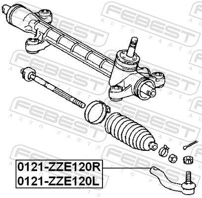 Наконечник рульовий Febest 0121ZZE120L ціна, від 10.67 USD