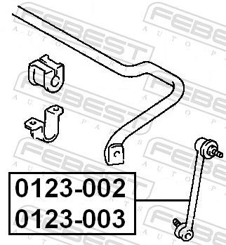 Стійка стабілізатора, переднього, права Febest 0123002 ціна, від 9.56 USD