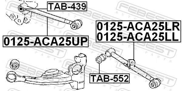 Важіль задньої підвіски поперечний Febest 0125ACA25UP ціна, від 30.97 USD