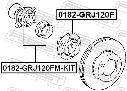 Комплект підшипник маточини передньої Febest 0182GRJ120FMKIT ціна, від 50.06 USD