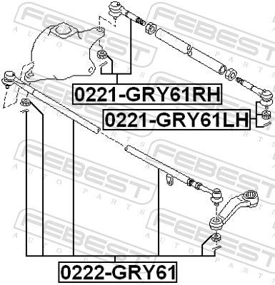 Тяга рульова центральна передня Febest 0222GRY61 ціна, від 76.01 USD