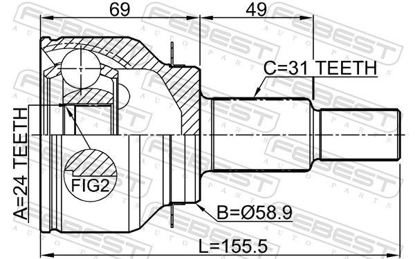 Купити ШРУС зовнішній передній Mazda 6  GJ, GL
