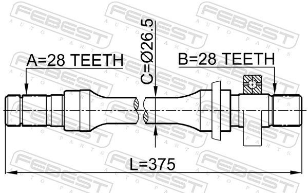 Піввісь передня, права Mazda 626 IV седан (GE) (1992 - 1997) ціна, від 40.30 USD