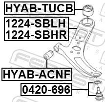 Важіль передньої підвіски нижній, правий Febest 1224SBRH ціна, від 46.10 USD