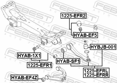 Задня поперечна тяга Febest 1225EFR1 ціна, від 12.00 USD