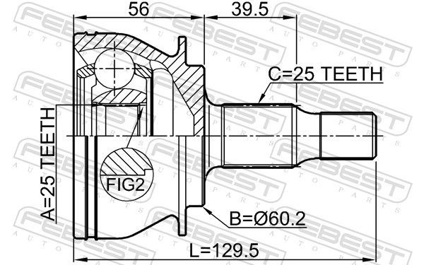 Граната колісна Febest 1610169 ціна, від 64.31 USD