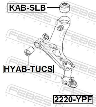 Купити 2220YPF Febest Кульова опора, нижня