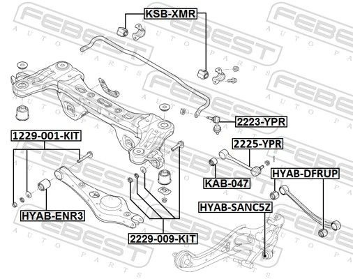 Важіль задньої підвіски поперечний Febest 2225YPR ціна, від 33.58 USD