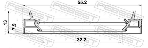 Сальник півосі переднього моста Febest 95JEY34550813R ціна, від 7.64 USD