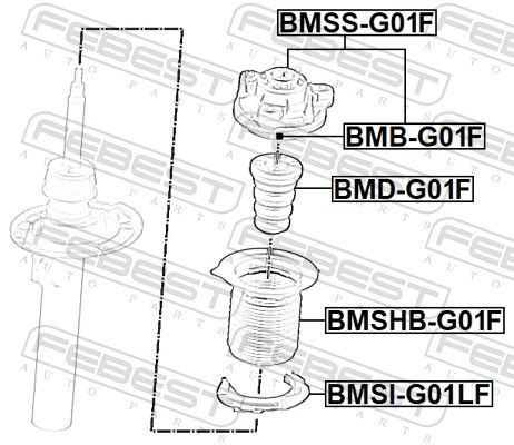 Пильник амортизатора переднього Febest BMSHBG01F ціна, від 15.87 USD