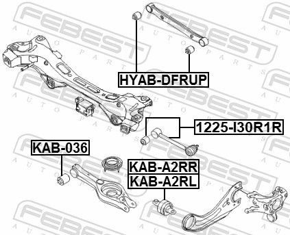 Сайлентблок заднього поздовжнього важеля Febest KABA2RR ціна, від 31.45 USD