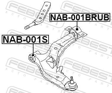 Сайлентблок нижнього важеля передньої підвіски Febest NAB001BRUB ціна, від 11.54 USD