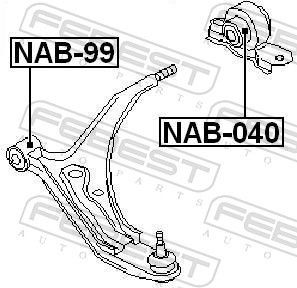 Сайлентблок нижнього важеля передньої підвіски Febest NAB040 ціна, від 12.03 USD