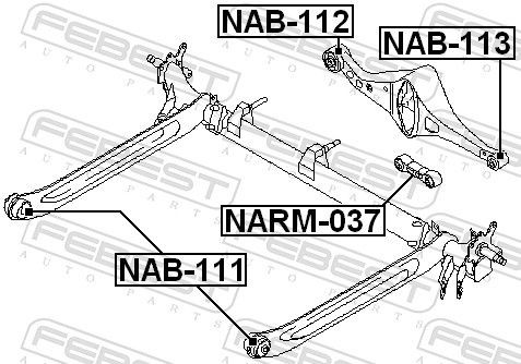 Сайлентблок заднього поперечного важеля Febest NAB112 ціна, від 15.38 USD