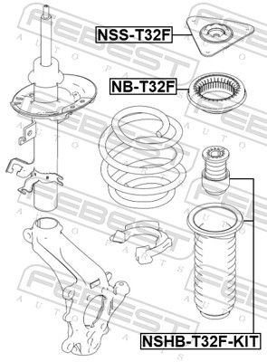Підшипник опорний амортизатора, переднього Febest NBT32F ціна, від 13.57 USD