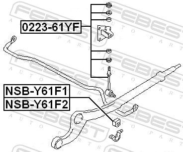 Подушка стабілізатора Febest NSBY61F2 ціна, від 3.78 USD