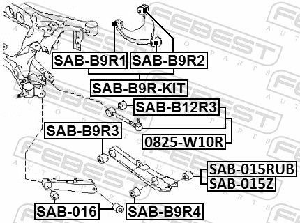 Сайлентблок заднього важеля Febest SABB9R1 ціна, від 6.92 USD