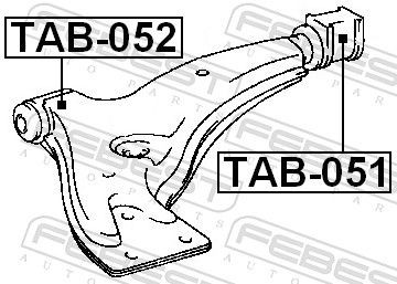 Сайлентблок нижнього важеля передньої підвіски Febest TAB051 ціна, від 5.49 USD