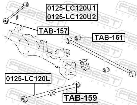 Сайлентблок заднього поздовжнього верхнього важеля Febest TAB157 ціна, від 7.15 USD