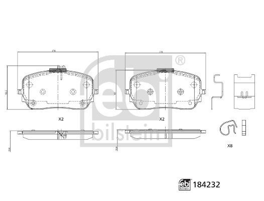 Гальмівні колодки Febi 184232 ціна, від 64.57 USD