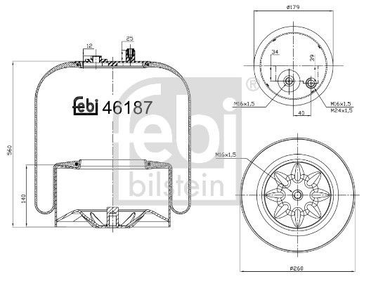46187 Febi Амортизатор кабіни (TRUCK)