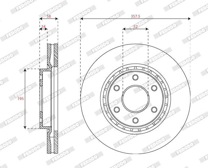 Диск переднього гальма Ferodo DDF2073C1 ціна, від 111.18 USD